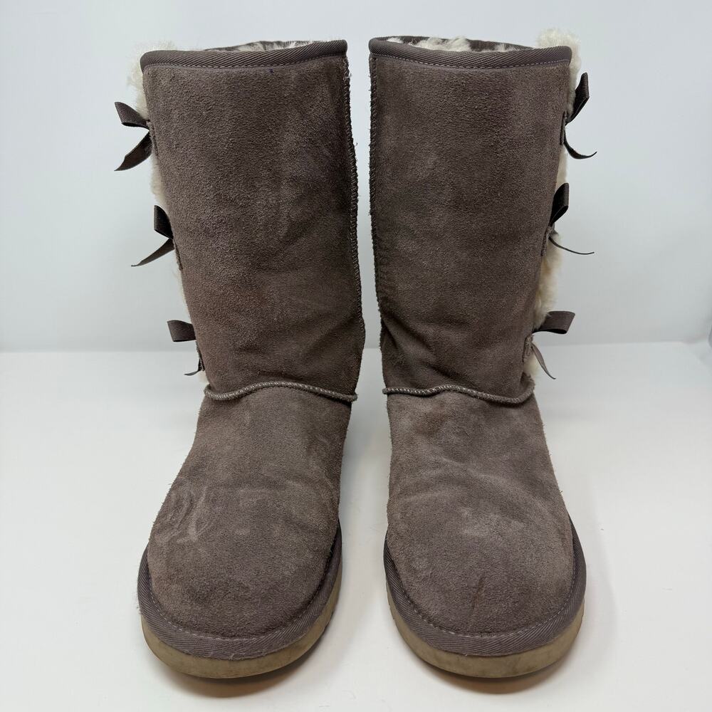 Koolaburra by Ugg Boots Women's 10 Brown Victoria Tall Boots Ribbon Bows EUC - Picture 2 of 11